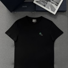 [터보공장] 디올 티셔츠 클로버 자수 레귤러 핏