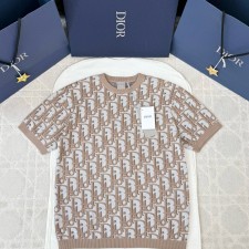 [A알] 디올 니트 티셔츠 오블리크 레귤러 핏 2Color
