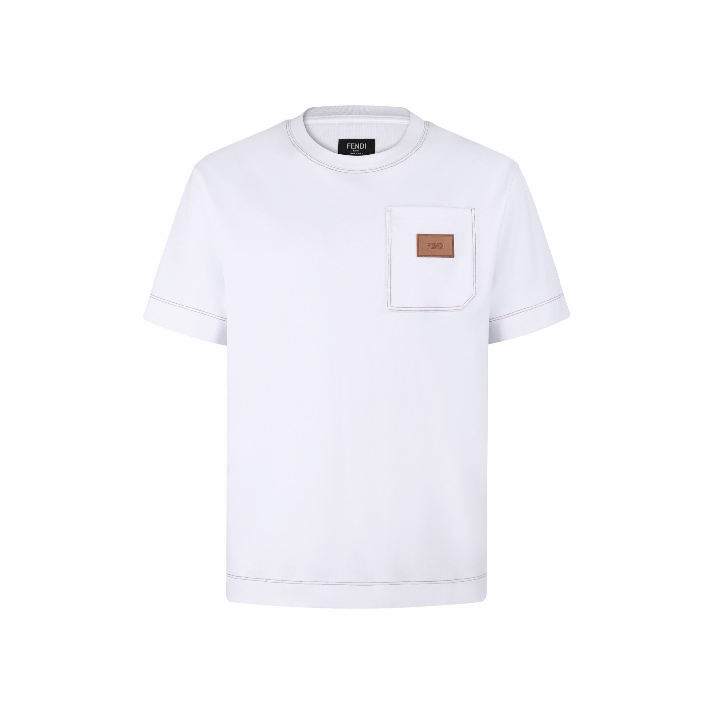 [Y] 펜디 티셔츠 포켓 가죽 패치 2Color