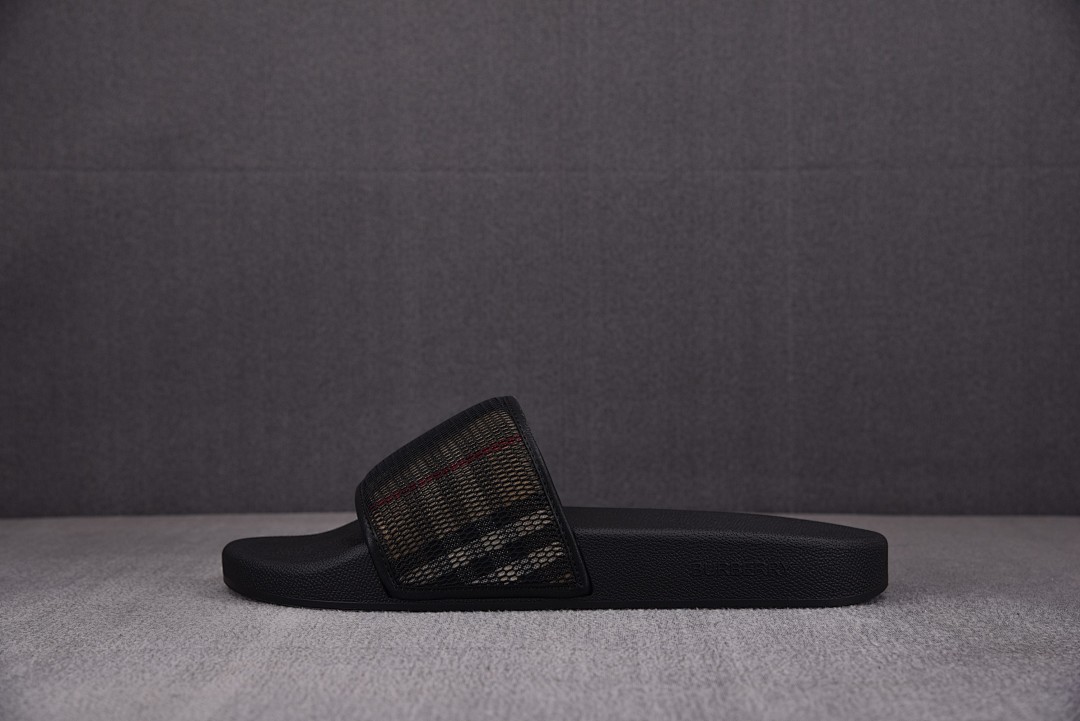 [CY공장 남여공용] 버버리 샌들 체크 코튼 메쉬 베이지