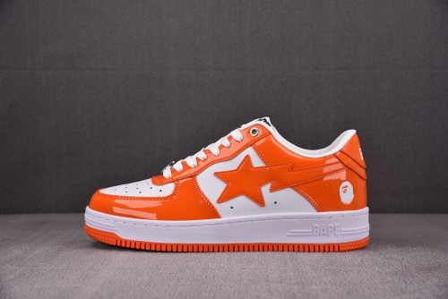 [순원 남여공용] 베이프 스타 로우탑 스니커즈 오렌지 화이트