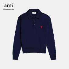 [탑아] 아미 울 폴로 니트 스몰 하트 로고 2Color